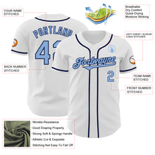 Загрузить изображение в средство просмотра галереи, Custom White Light Blue-Navy Authentic Baseball Jersey