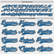 Load image into Gallery viewer, Custom White Blue Gray-Black Hockey Jersey