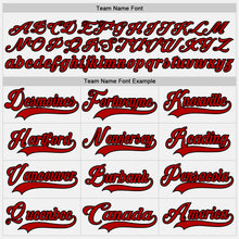 Load image into Gallery viewer, Custom White Red-Black Hockey Jersey