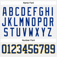 Load image into Gallery viewer, Custom White Royal-Gold Hockey Jersey