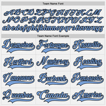 Load image into Gallery viewer, Custom White Light Blue-Black Hockey Jersey