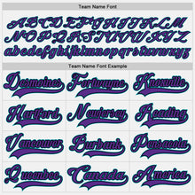 Load image into Gallery viewer, Custom White Purple Black-Teal Hockey Jersey