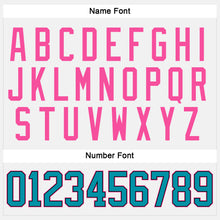 Load image into Gallery viewer, Custom White Teal Black-Pink Hockey Jersey