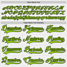 Load image into Gallery viewer, Custom White Neon Green-Black Hockey Jersey