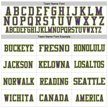 Laden Sie das Bild in den Galerie-Viewer, Custom White Purple-Neon Green Mesh Authentic Football Jersey