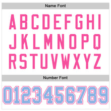 Laden Sie das Bild in den Galerie-Viewer, Custom White Light Blue-Pink Mesh Authentic Football Jersey