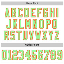 Laden Sie das Bild in den Galerie-Viewer, Custom White Pea Green-Orange Mesh Authentic Football Jersey