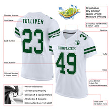 Laden Sie das Bild in den Galerie-Viewer, Custom White Green-Gray Mesh Authentic Football Jersey