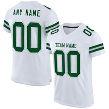 Laden Sie das Bild in den Galerie-Viewer, Custom White Green-Gray Mesh Authentic Football Jersey
