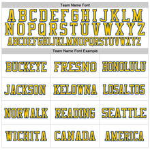 Laden Sie das Bild in den Galerie-Viewer, Custom White Yellow-Royal Mesh Authentic Football Jersey