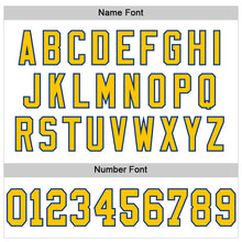 Laden Sie das Bild in den Galerie-Viewer, Custom White Yellow-Royal Mesh Authentic Football Jersey