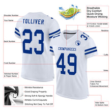 Загрузить изображение в средство просмотра галереи, Custom White Royal-Silver Mesh Authentic Football Jersey