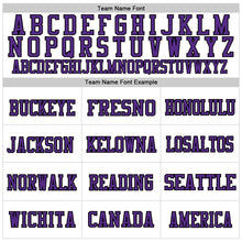 Laden Sie das Bild in den Galerie-Viewer, Custom White Black-Purple Mesh Authentic Football Jersey