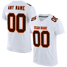 Загрузить изображение в средство просмотра галереи, Custom White Brown-Orange Mesh Authentic Football Jersey