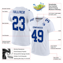 Laden Sie das Bild in den Galerie-Viewer, Custom White Royal-Gray Mesh Authentic Football Jersey