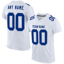 Laden Sie das Bild in den Galerie-Viewer, Custom White Royal-Gray Mesh Authentic Football Jersey