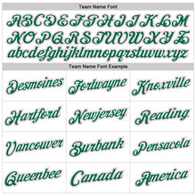 Laden Sie das Bild in den Galerie-Viewer, Custom White Light Pink-Kelly Green Authentic Throwback Basketball Jersey