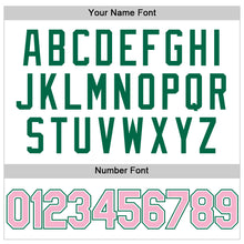 Laden Sie das Bild in den Galerie-Viewer, Custom White Light Pink-Kelly Green Authentic Throwback Basketball Jersey