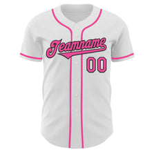 Laden Sie das Bild in den Galerie-Viewer, Custom White Pink-Black Authentic Baseball Jersey