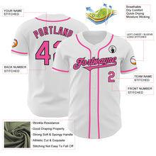 Laden Sie das Bild in den Galerie-Viewer, Custom White Pink-Black Authentic Baseball Jersey
