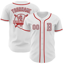Laden Sie das Bild in den Galerie-Viewer, Custom White Gray-Red Authentic Baseball Jersey