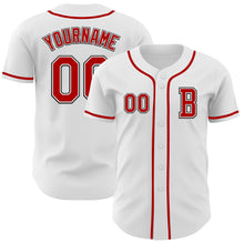 Загрузить изображение в средство просмотра галереи, Custom White Red-Black Authentic Baseball Jersey