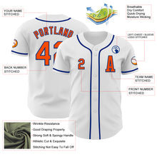 Загрузить изображение в средство просмотра галереи, Custom White Orange-Royal Authentic Baseball Jersey