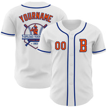 Загрузить изображение в средство просмотра галереи, Custom White Orange-Royal Authentic Baseball Jersey