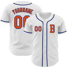 Загрузить изображение в средство просмотра галереи, Custom White Orange-Royal Authentic Baseball Jersey