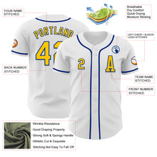 Загрузить изображение в средство просмотра галереи, Custom White Yellow-Royal Authentic Baseball Jersey