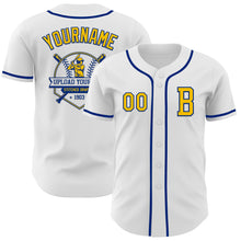 Загрузить изображение в средство просмотра галереи, Custom White Yellow-Royal Authentic Baseball Jersey