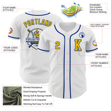 Загрузить изображение в средство просмотра галереи, Custom White Yellow-Royal Authentic Baseball Jersey