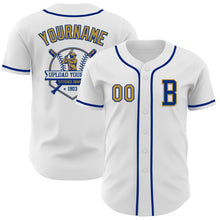 Загрузить изображение в средство просмотра галереи, Custom White Old Gold-Royal Authentic Baseball Jersey