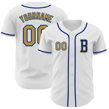 Загрузить изображение в средство просмотра галереи, Custom White Old Gold-Royal Authentic Baseball Jersey