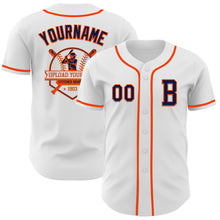 Загрузить изображение в средство просмотра галереи, Custom White Navy-Orange Authentic Baseball Jersey