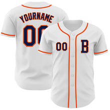 Загрузить изображение в средство просмотра галереи, Custom White Navy-Orange Authentic Baseball Jersey