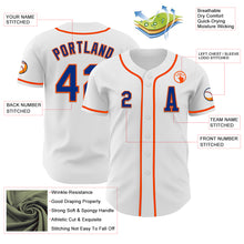 Laden Sie das Bild in den Galerie-Viewer, Custom White Royal-Orange Authentic Baseball Jersey