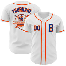 Laden Sie das Bild in den Galerie-Viewer, Custom White Royal-Orange Authentic Baseball Jersey