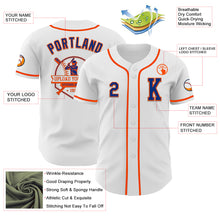 Laden Sie das Bild in den Galerie-Viewer, Custom White Royal-Orange Authentic Baseball Jersey