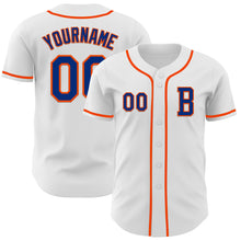 Laden Sie das Bild in den Galerie-Viewer, Custom White Royal-Orange Authentic Baseball Jersey