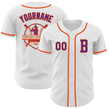 Загрузить изображение в средство просмотра галереи, Custom White Purple-Orange Authentic Baseball Jersey