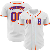 Загрузить изображение в средство просмотра галереи, Custom White Purple-Orange Authentic Baseball Jersey