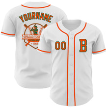 Загрузить изображение в средство просмотра галереи, Custom White Orange-Kelly Green Authentic Baseball Jersey