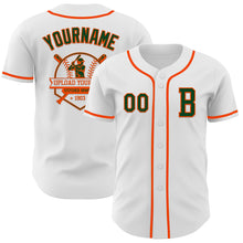 Загрузить изображение в средство просмотра галереи, Custom White Green-Orange Authentic Baseball Jersey