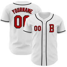 Загрузить изображение в средство просмотра галереи, Custom White Red-Black Authentic Baseball Jersey