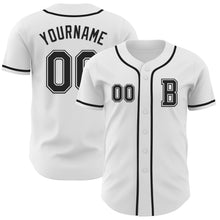 Загрузить изображение в средство просмотра галереи, Custom White Black Authentic Baseball Jersey