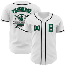 Загрузить изображение в средство просмотра галереи, Custom White Kelly Green-Black Authentic Baseball Jersey