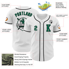 Загрузить изображение в средство просмотра галереи, Custom White Kelly Green-Black Authentic Baseball Jersey