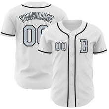 Загрузить изображение в средство просмотра галереи, Custom White Silver-Black Authentic Baseball Jersey