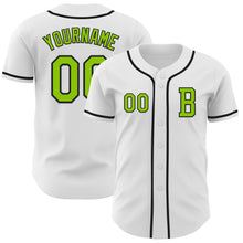 Загрузить изображение в средство просмотра галереи, Custom White Neon Green-Black Authentic Baseball Jersey